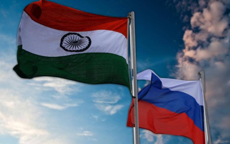 India and Russia flags